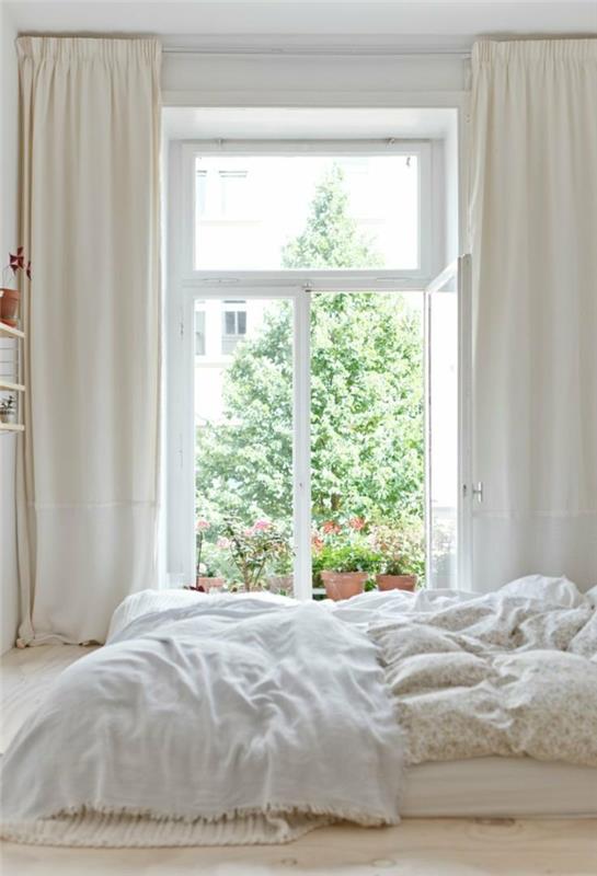 seinän väri valkoinen elävät ideat makuuhuoneen ikkuna