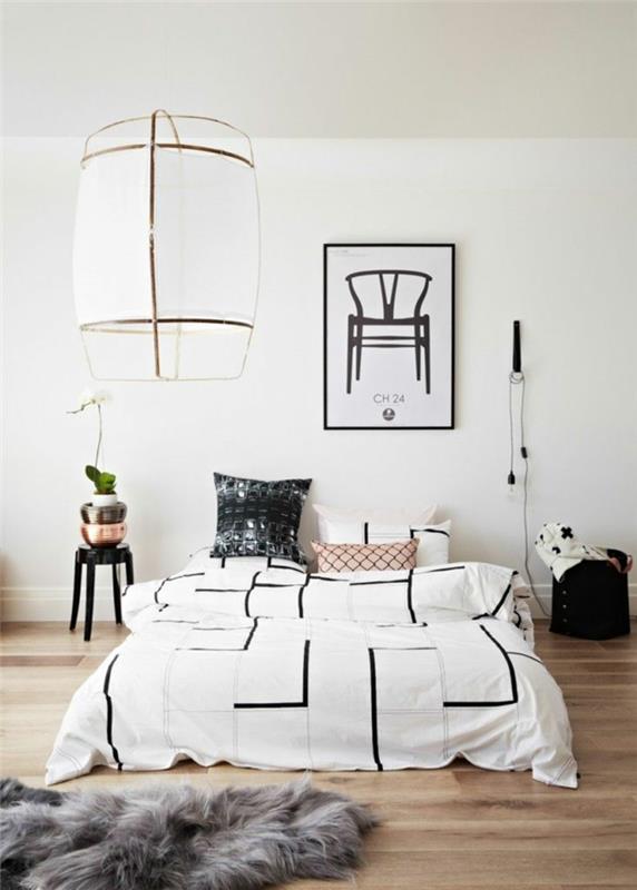 seinän väri valkoinen elävät ideat makuuhuone minimalistinen