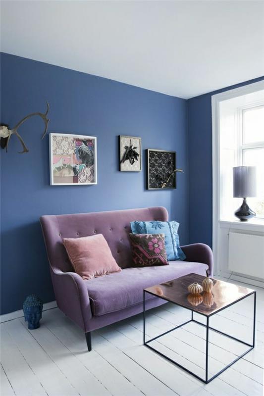 seinämaalit kuvat värikäs seinämaali sininen seinäsuunnittelu