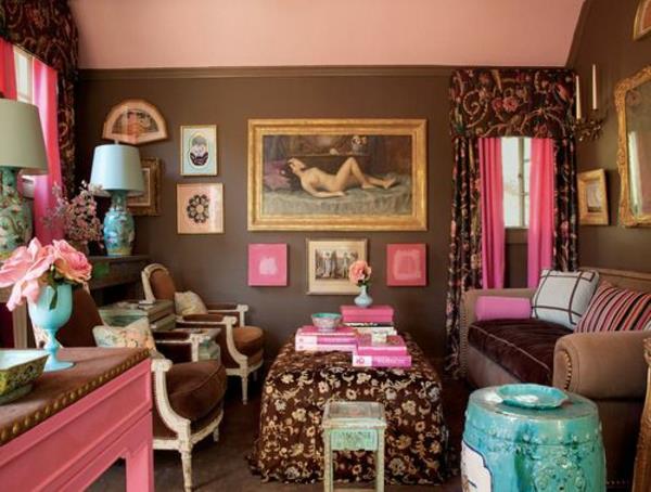 sisustus klassiset seinän värit ruskeat sävyt kuvakehykset seinän värit ruskeat sävyt koristelu klassinen