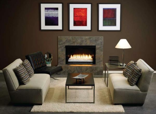 seinän värit kuvakehykset ruskeat sävyt kutsuvat tunnelmaa seinän värit takka ruskeat sävyt kutsuvat tunnelmaa