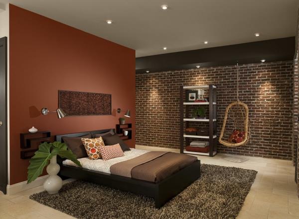 seinän värit ruskeat sävyt makuuhuoneen väliseinä seinän värit turkismatto harmaa swing ruskea sävyt makuuhuoneen väliseinä