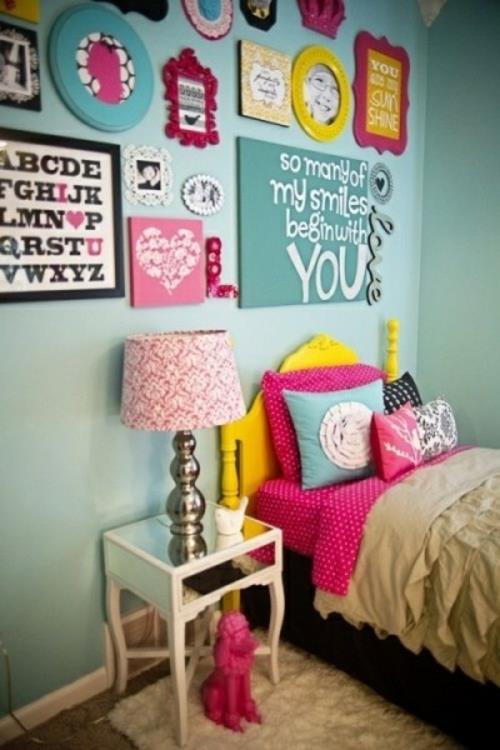 seinän värit runko sänky pöytälamppu tyttöjen huone sanontoja