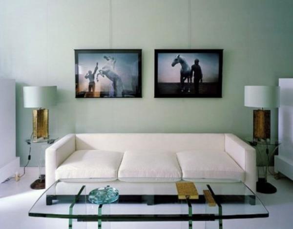 seinän värit pastellisävyt värimaailma olohuoneen sohva