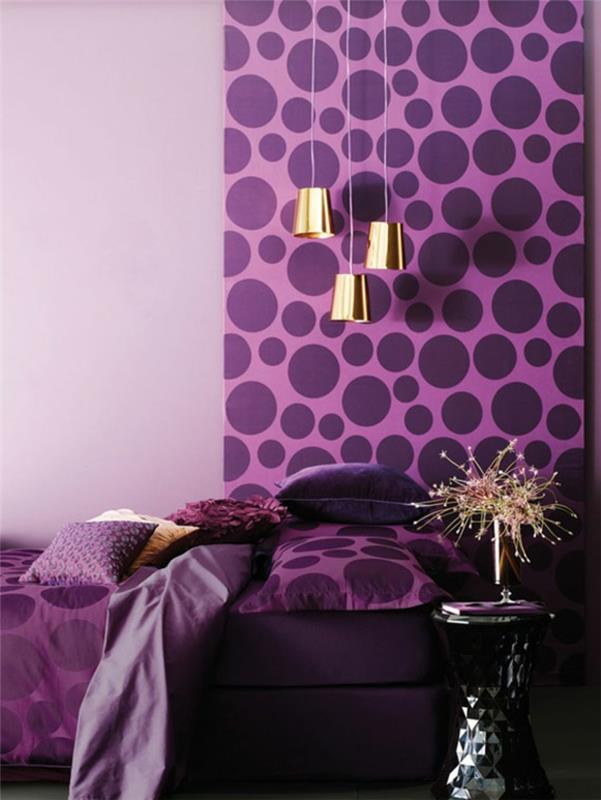 seinän värit seinän värivalikoiman esimerkit liila vaaleanpunainen makuuhuone 5