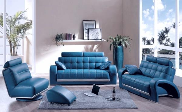 seinän värit olohuone harmaa sininen olohuoneen huonekalut