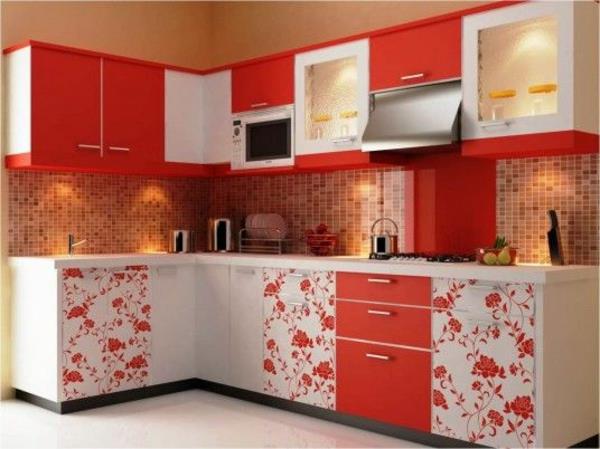 keittiön seinälaatat punainen sisustus