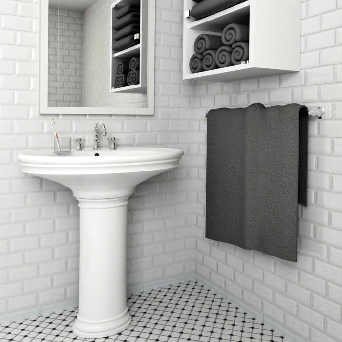 seinän suunnitteluideat kylpyhuoneen seinän suunnittelu valkoiset metrolaatat