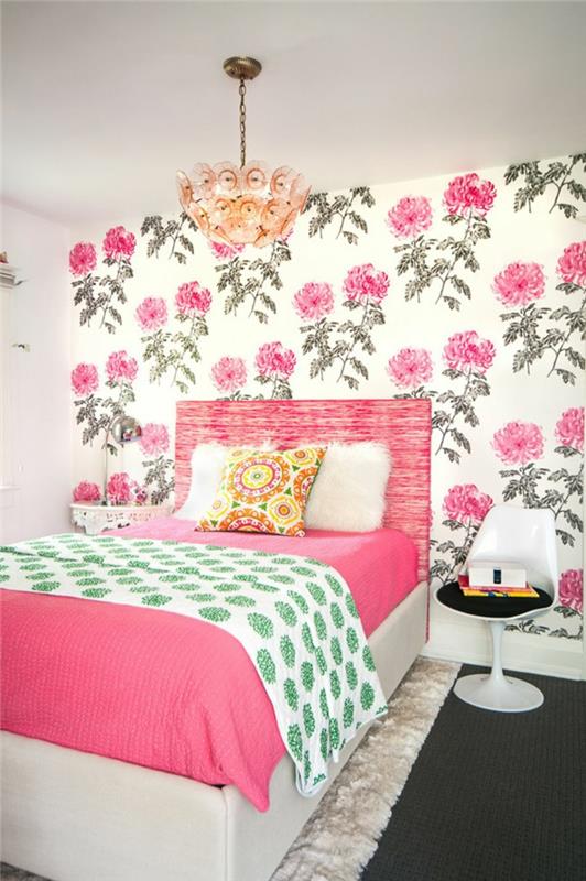 seinän suunnitteluideoita kukkakuvioita sivupöydän värikuvioita