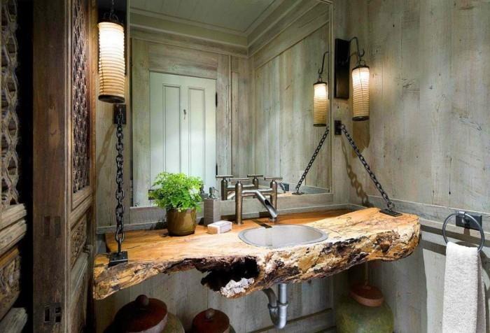 seinän suunnitteluideoita puu kylpyhuone hieno pesuallas pöytä