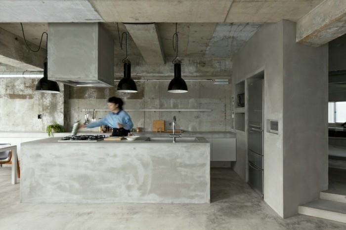 seinän suunnitteluideoita keittiön asettaminen betoniin