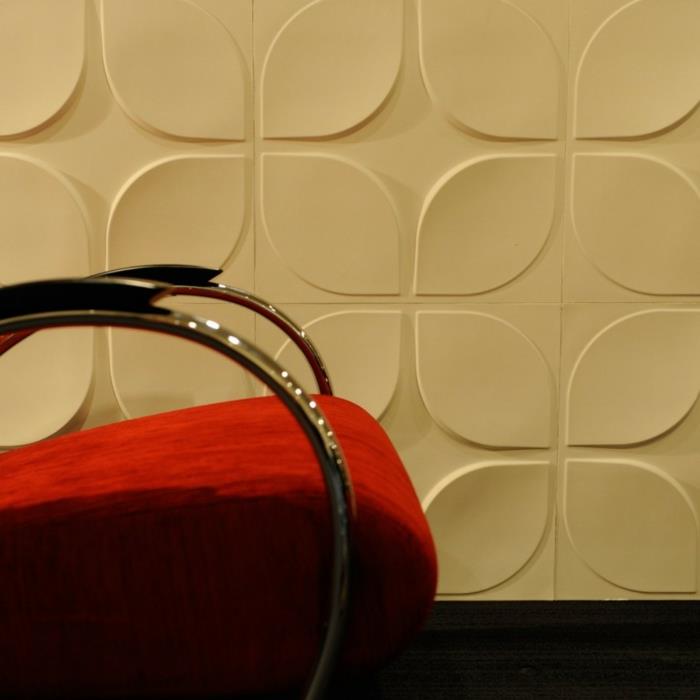 seinän suunnitteluideoita paneelit punainen nojatuoli