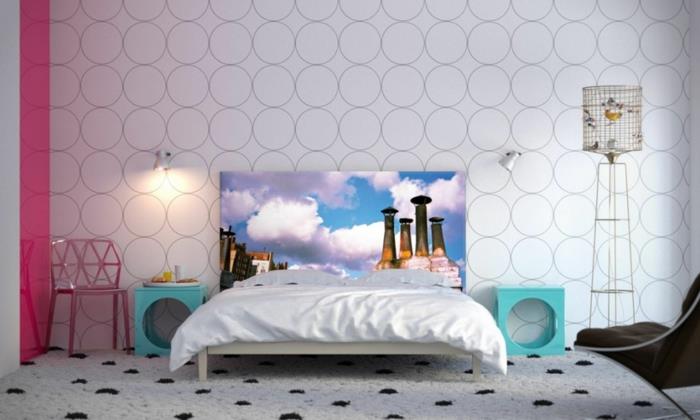 seinän suunnitteluideoita makuuhuoneen seinämaalaukset viileä matto sängynpääty