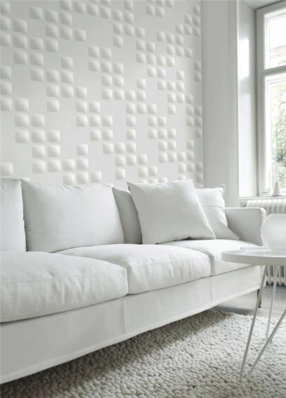 seinän suunnitteluideoita olohuone valkoinen tyylikäs olohuoneen matto