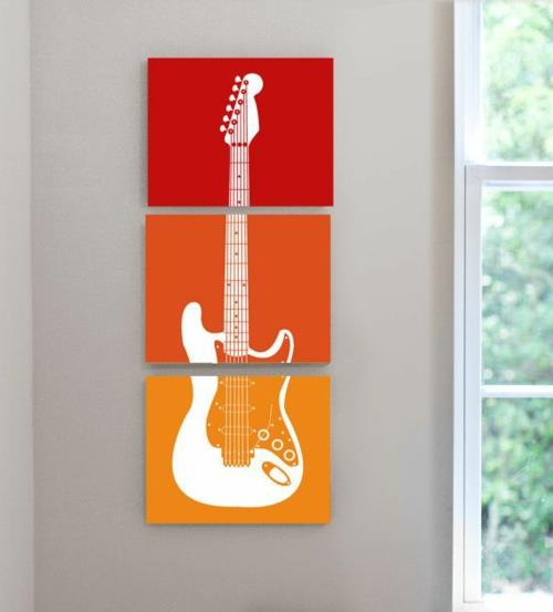 kitara runko kangas seinä suunnittelu nuoriso huone