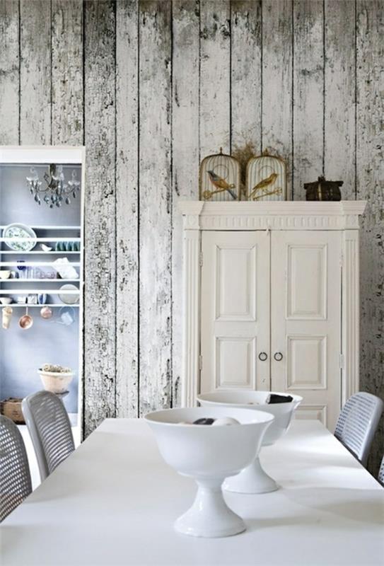 seinän suunnittelu kauniita ideoita tapetti puu näyttää ruokasali
