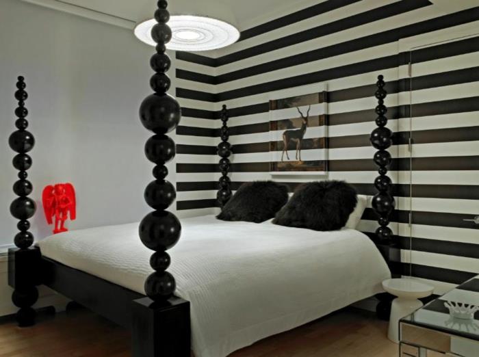 Kuvio mustavalkoisena seinänä, jossa värillinen seinämalli mustavalkoinen makuuhuoneen sisustus valkoinen musta kirjoitusvirhe