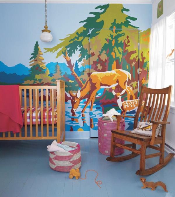 seinän suunnittelu seinämaalaus lastenhuone satu