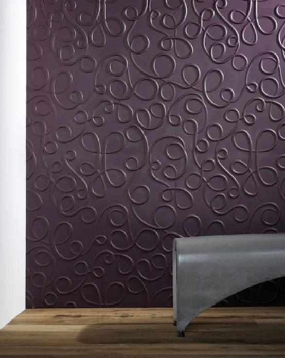 Seinäpaneelit - 3D abstrakti violetti väri