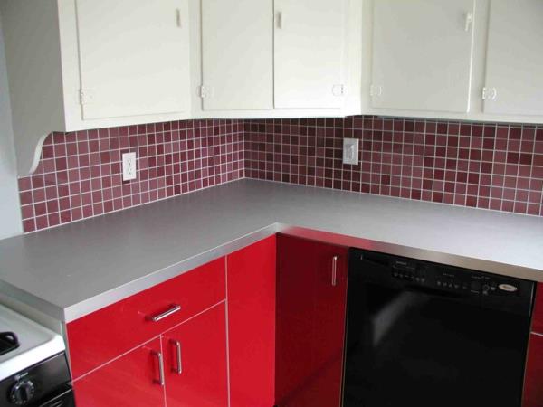 seinäpaneelit keittiö kaakeloitu peili punainen keittiölaatat keittiön etusivut