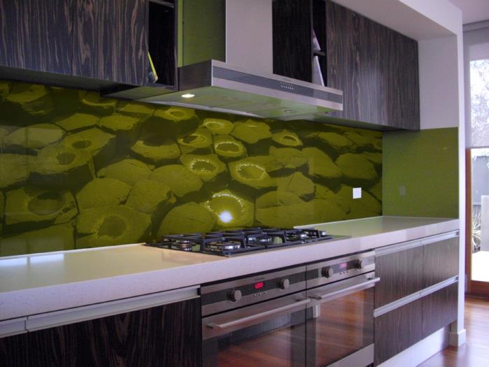 keittiön suunnittelu keittiön seinäpaneelit lasi keittiökaapit rakenne