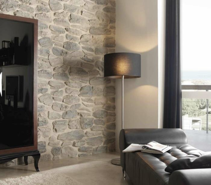 seinäpaneelit kivi näyttää rentoutumisalue rentoutua nojatuoli vaatekaappi