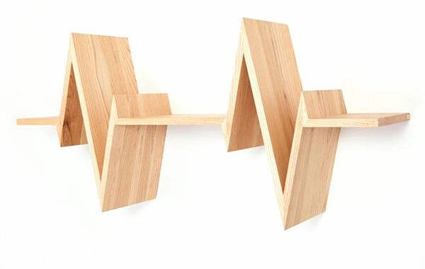 seinähyllyn suunnittelu sydämenlyönti idea puun muotoja