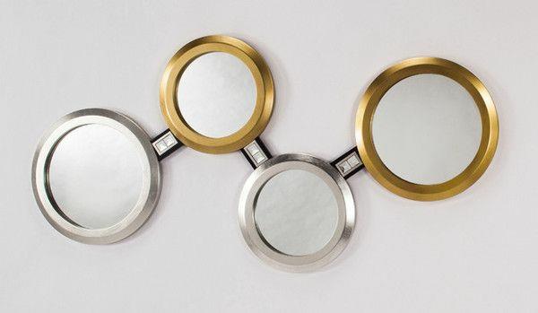 seinäpeili antiikki hopea barokkityylinen kehys kultaiset ympyrät