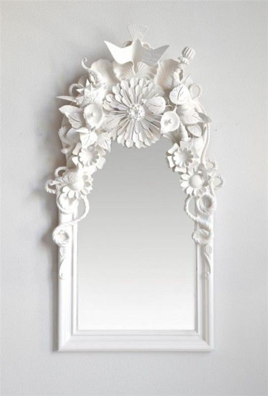 seinäpeili valkoinen koriste -elementti peili
