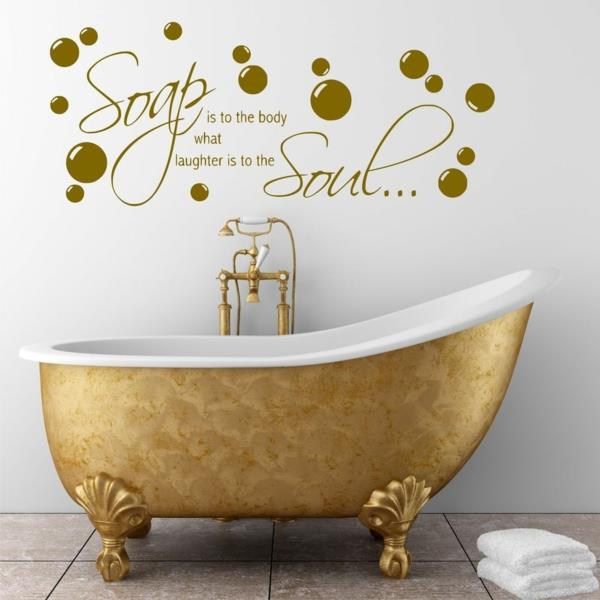seinän sanonnat kylpyhuoneen seinä kultainen kylpyamme
