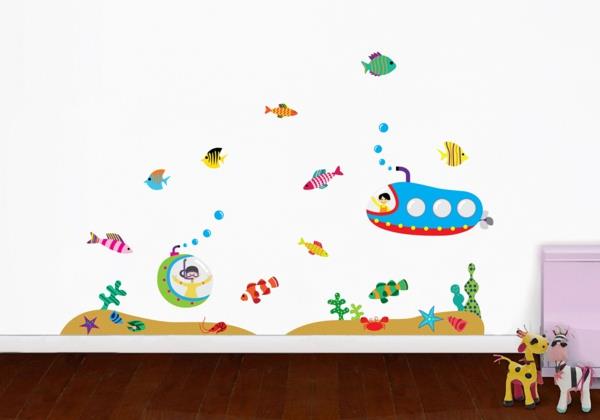 seinätarrat lastenhuone vedenalainen maailma pikkulapset