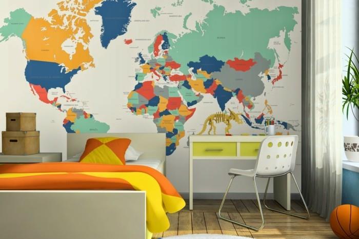seinätausta lastenhuone nuorisohuone valokuva tapetti maailmankartta