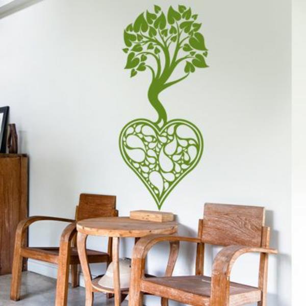 seinätarra seinäsuunnittelu ruokasali seinätarra puu vihreä