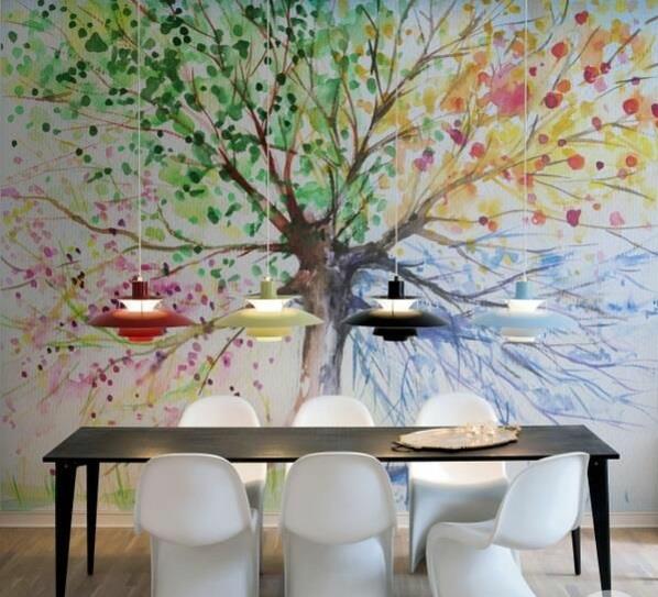 seinä tarra ruokasalissa seinän suunnittelu seinätarra puu