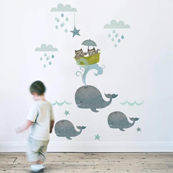 seinätarrat lastenhuone luova seinän suunnittelu itseliimautuvat seinätarrat