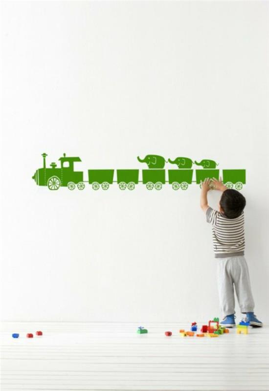 seinätarra lastenhuone seinätarra juna vihreä tarra