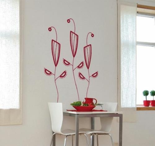 seinä tarrat kuvio tyylitelty kukkia