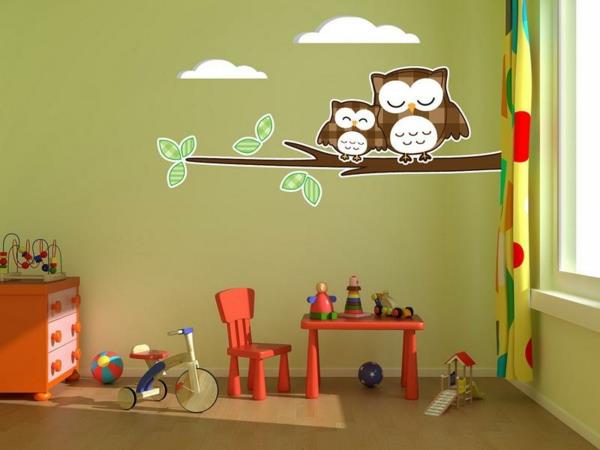 lastenhuoneiden seinätarrat pöllö koristelee seinät