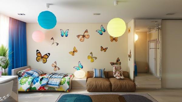 seinätarrat lastenhuoneisiin tuoreita perhosia