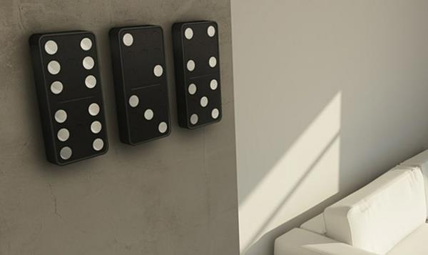 seinäkello design domino kivet suuret