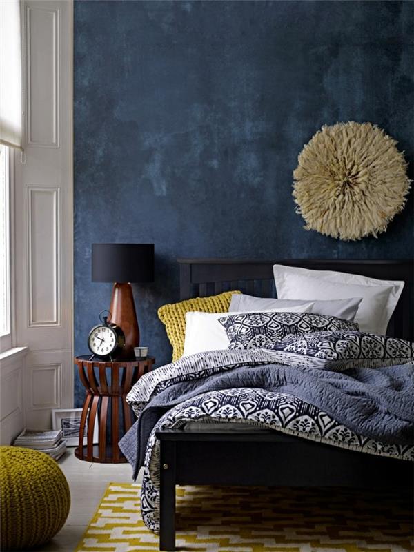 seinän väriideoita tumma aksentti seinä makuuhuone värillinen matto