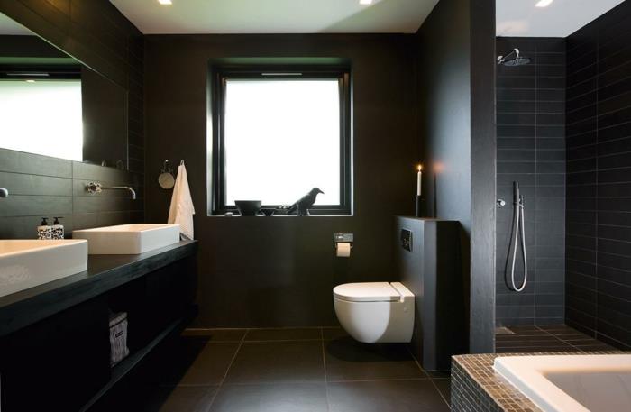 seinän värit ideoita elävät ideat kylpyhuoneen seinän suunnittelu mustat seinät suuret lattialaatat