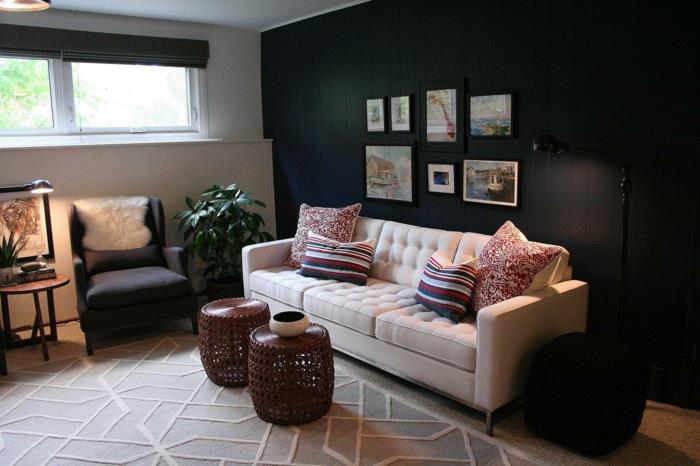 seinän värit ideoita olohuone ideoita olohuone kirkas sohva sivupöydät kasvi