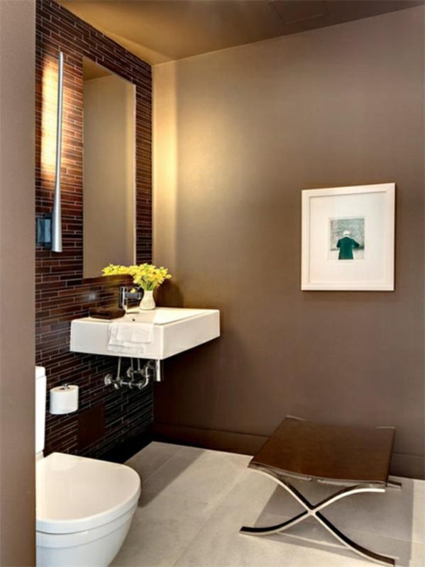 lämpimät värit ideoita kylpyhuoneen suunnittelu pesuallas