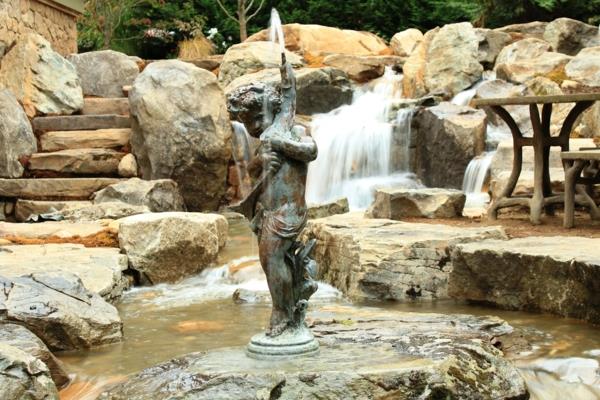 vesi puutarha ideoita viileä taide suihkulähde patsas