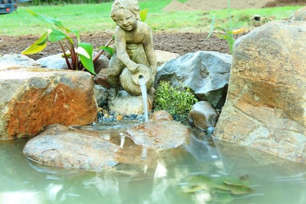 vesi puutarha maisema idea art patsas lampi suihkulähde