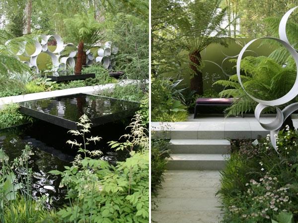 vesi puutarhassa modernit kuvat ideoita taide