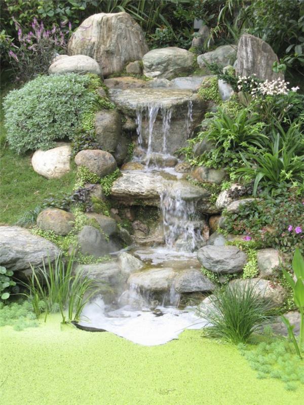 vesiputous puutarha kauniita puutarhaideoita ulkosuunnittelu