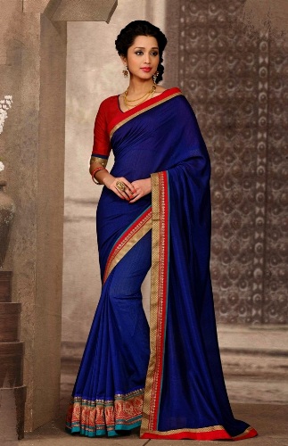 Marineblå Kanchi Cotton Saree