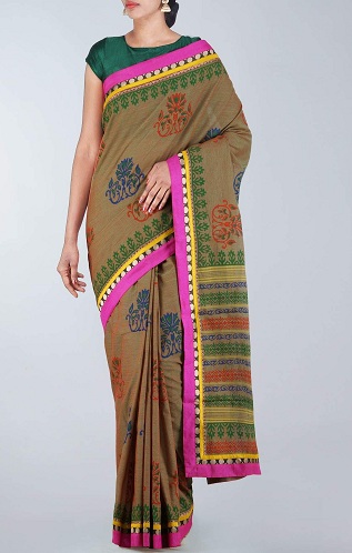 Bloktrykt Kanchi Cotton Saree